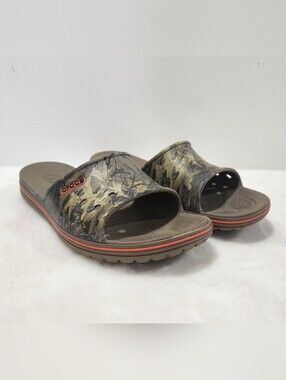 Crocs Crocband LoPro Realtree Camo Orange Xtra Slide Sandals Mens 10 Unisex